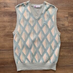 VTG Slazenger La Quinta Men's XL Diamond Linen & Cotton Golf Sweater Vest